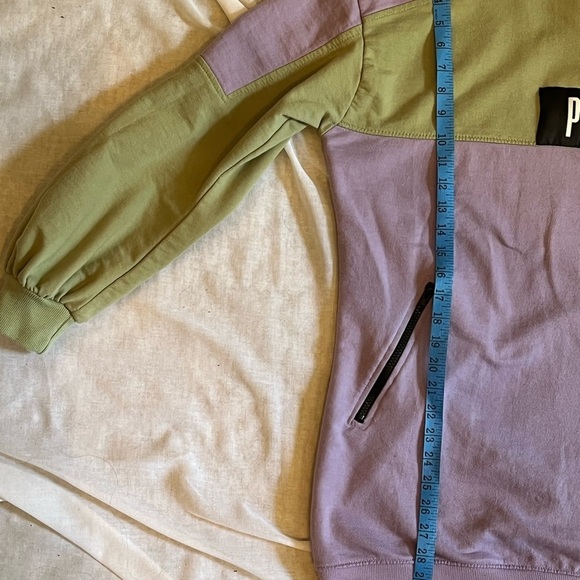 PRETTYLITTLETHING Multi Pastel Double Zip
Sweatshirt Dress purple green oversize - Picture 7 of 9